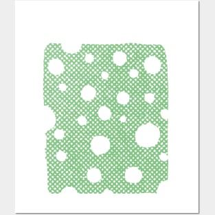 Green Scruffy spots pattern Posters and Art